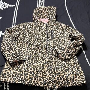 Leopard Print Rain Jacket with Hood